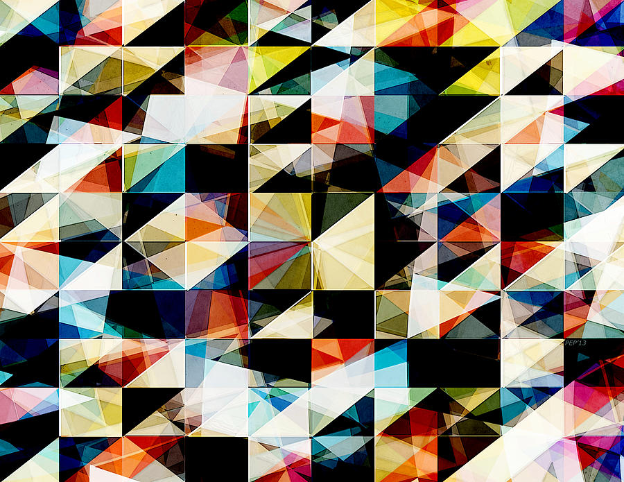Colorful Geometric Reflections Digital Art by Phil Perkins