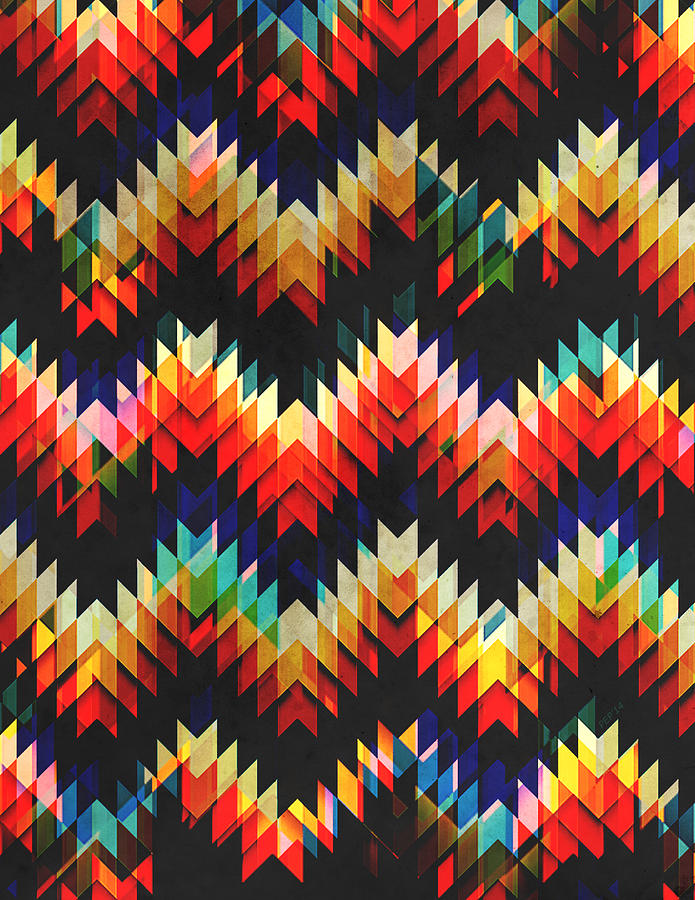Colorful Geometric Weave Digital Art by Phil Perkins