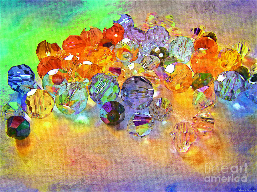 Colorful Glass beads   Painted effect Photograph by Debbie Portwood