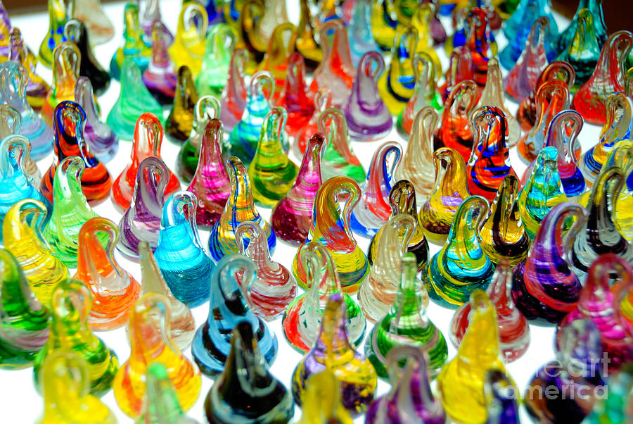 Glass Photograph - Colorful Glass Drops by Amy Cicconi