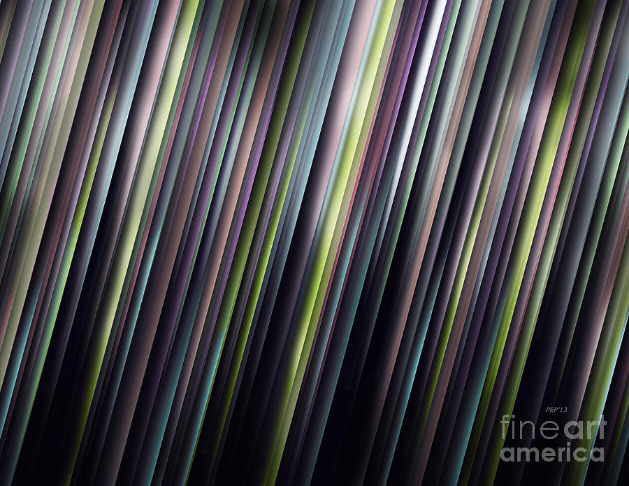 Colorful Glowing Stripes Digital Art by Phil Perkins