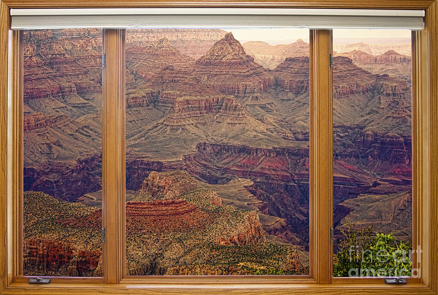 Colorful Grand Canyon Modern Wood Picture Window Frame View Photograph by James BO Insogna