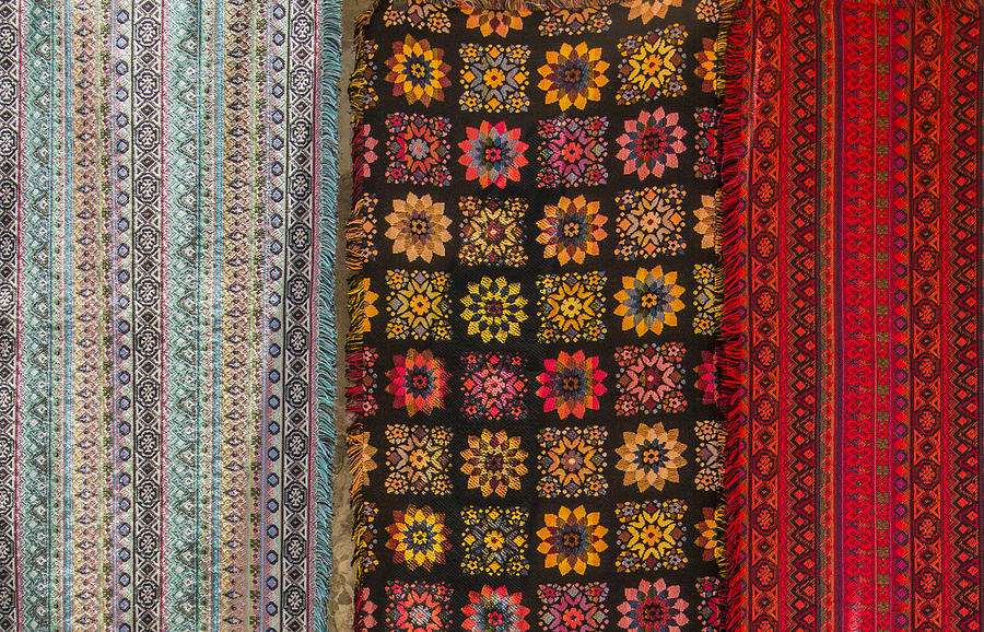 Still Life Photograph - Colorful Handmade Fabrics by Ben and Raisa Gertsberg