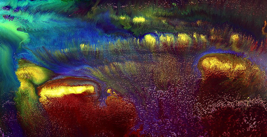 Colorful Horizontal Abstract Art Rainbow by Kredart Painting by Serg Wiaderny