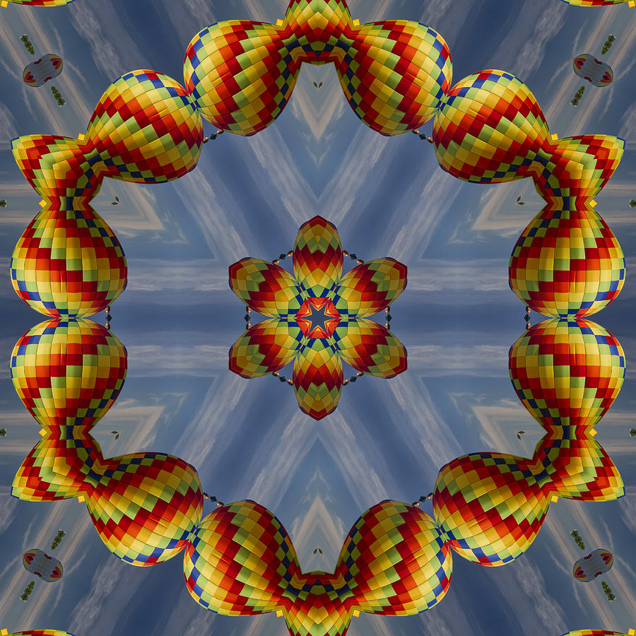 Colorful Hot Air Balloon Kaleidoscope Photograph by Kathy Clark