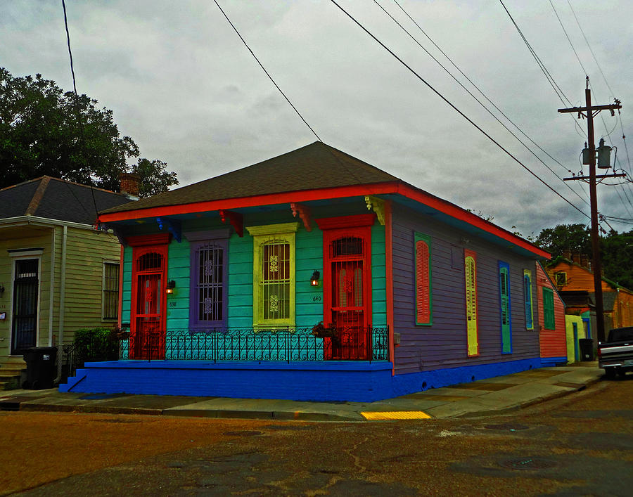 New Orleans Photograph - Colorful House in New Orleans by Louis Maistros