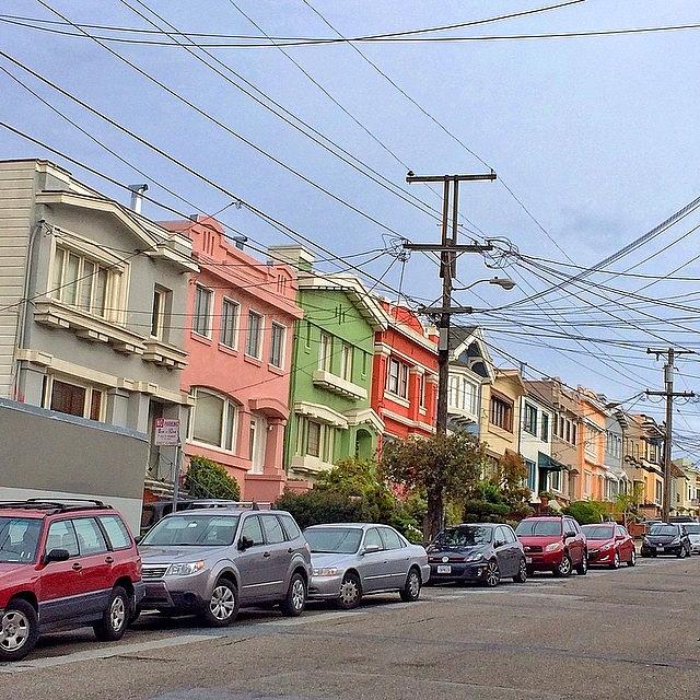 Colorful Houses On San Francisco Slopes Photograph by Karen Winokan