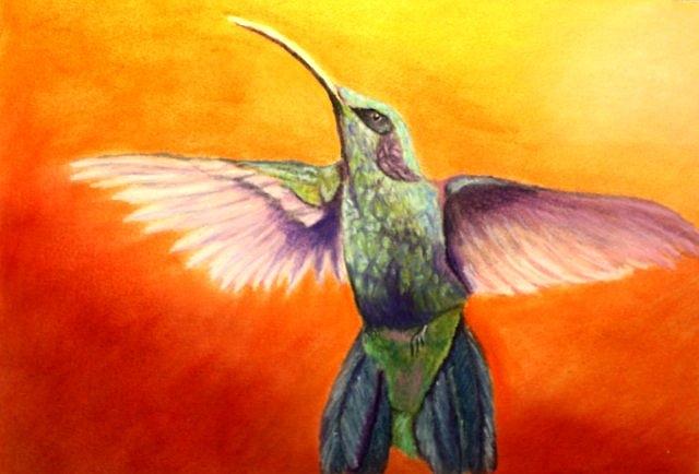 Hummingbird Painting - Colorful Hummingbird by Jay Johnston