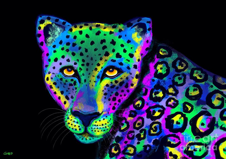 Colorful Jaguar 2 Painting by Nick Gustafson