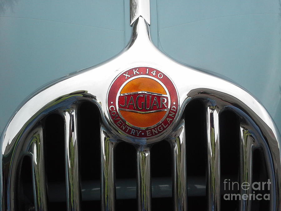Colorful Jaguar Logo and Grill Photograph by Heather Kirk