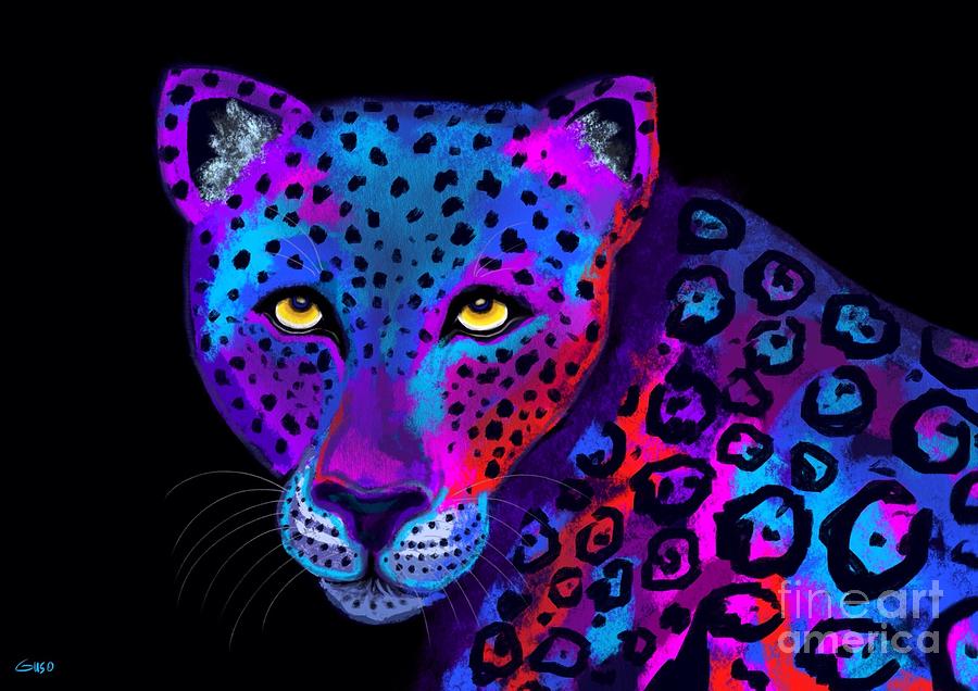 Colorful Jaguar Painting by Nick Gustafson