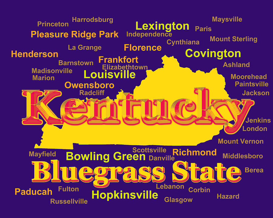 Colorful Kentucky State Pride Map Silhouette  Photograph by Keith Webber Jr