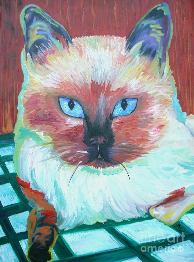 Cat Painting - Colorful Kitty by Aimee Vance