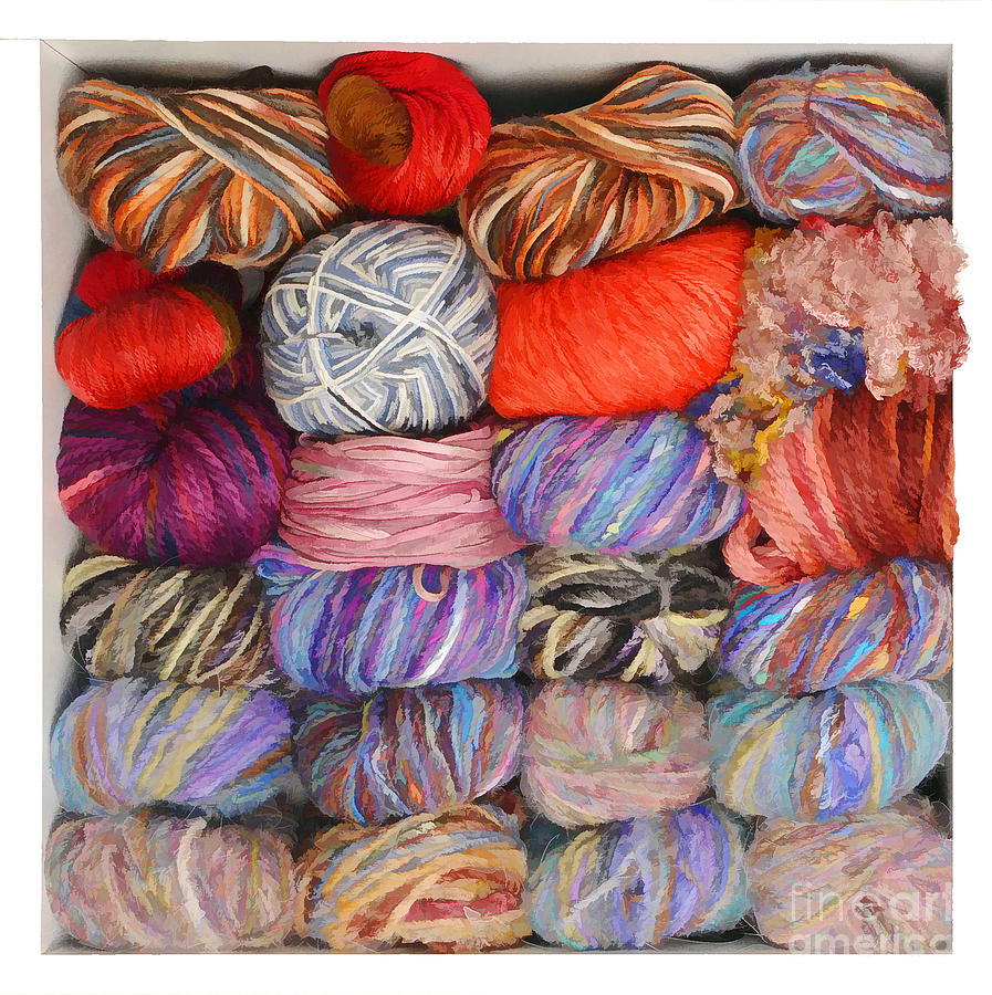 Colorful knitting yarn - painterly Photograph by Les Palenik