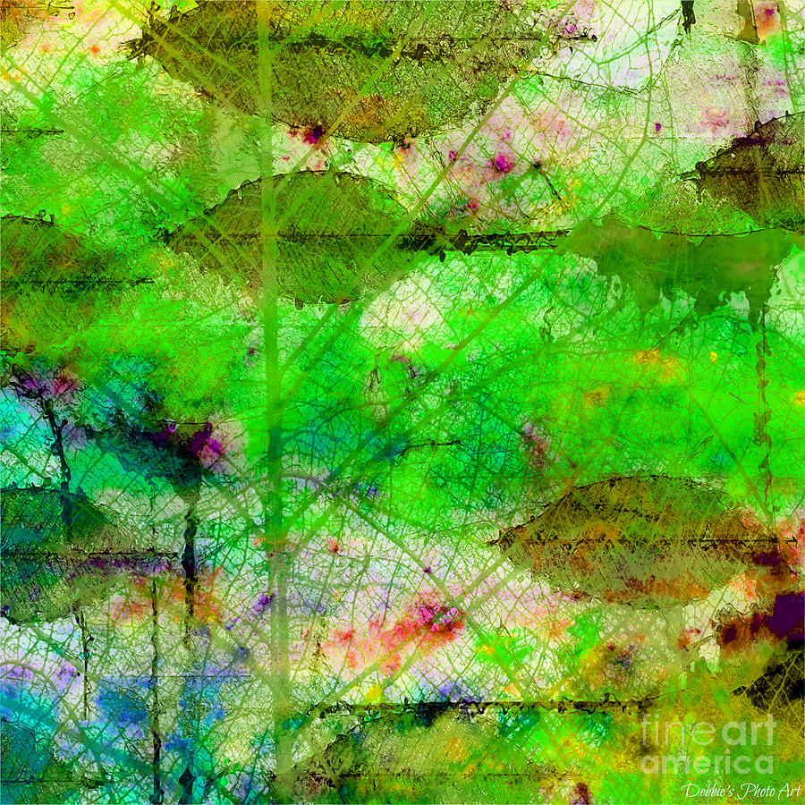 Abstract Digital Art - Colorful Leaves Abstract I by Debbie Portwood