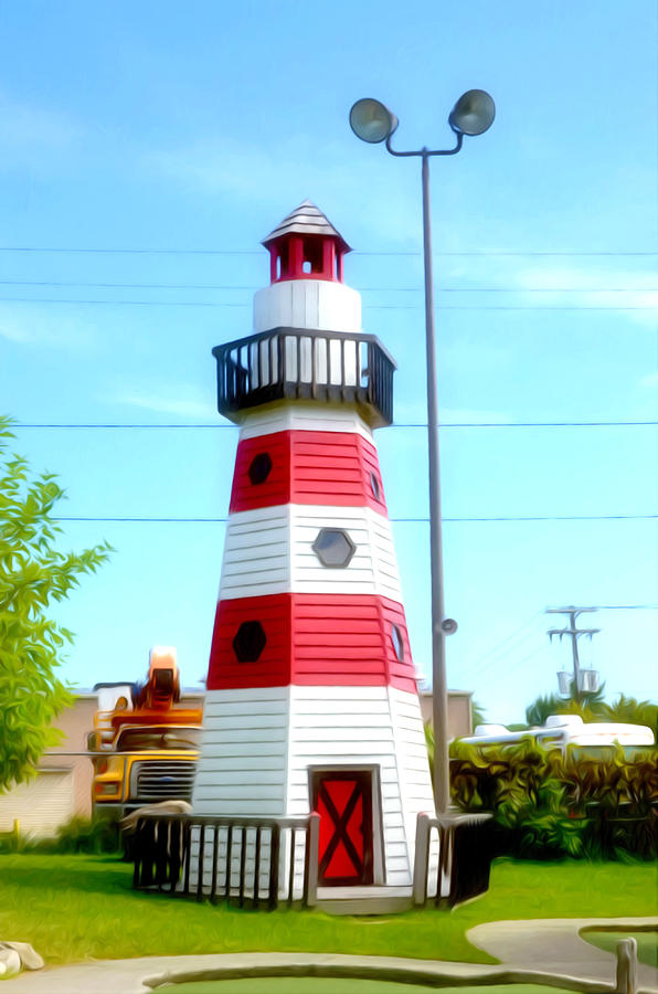 Colorful Lighthouse Painting by Jeelan Clark