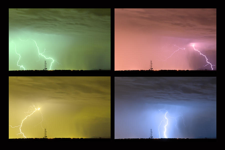 Colorful Lightning Thunderstorm Collage Photograph by James BO Insogna