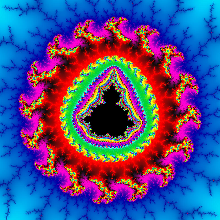 Colorful mandelbrot fractal abstract square format Digital Art by Matthias Hauser