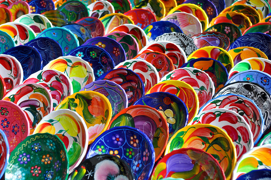Colorful Mayan Bowls for Sale Photograph by Brandon Bourdages