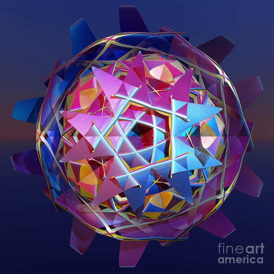 Colorful metallic orb Digital Art by Gaspar Avila