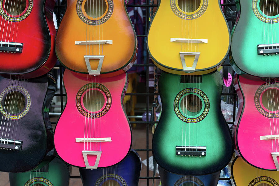Colorful Mexican Guitars Photograph by Carol Wood