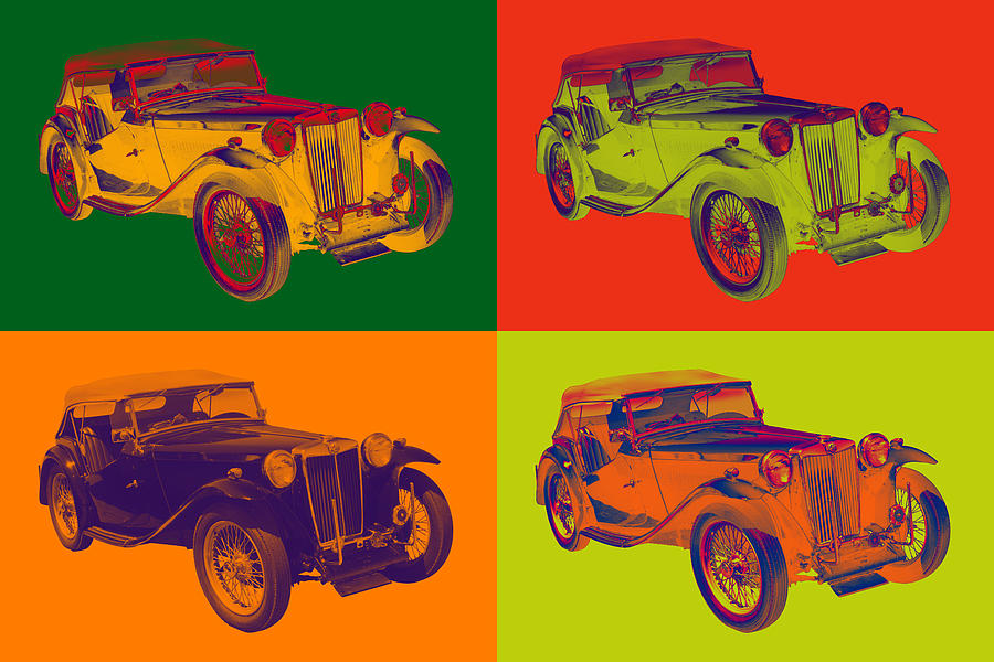 Colorful Mg Tc Antique Car Popart Photograph by Keith Webber Jr