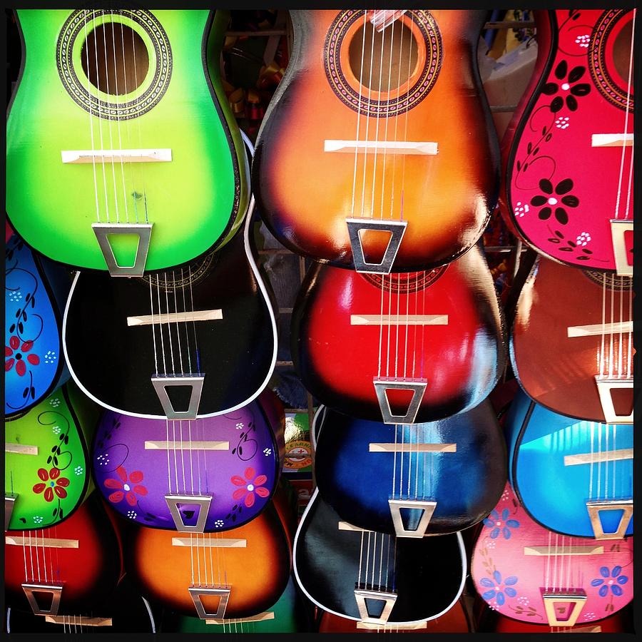 Guitar Photograph - Colorful Music by John Aguillon