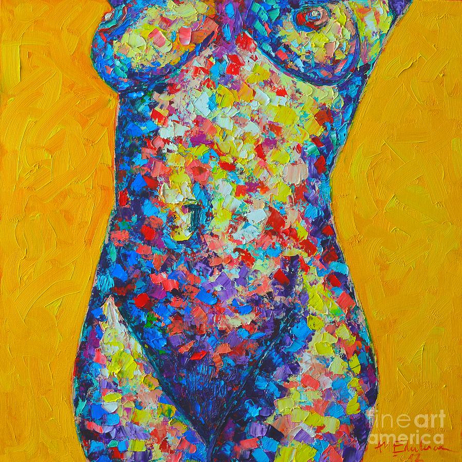 Colorful Nude  Painting by Ana Maria Edulescu