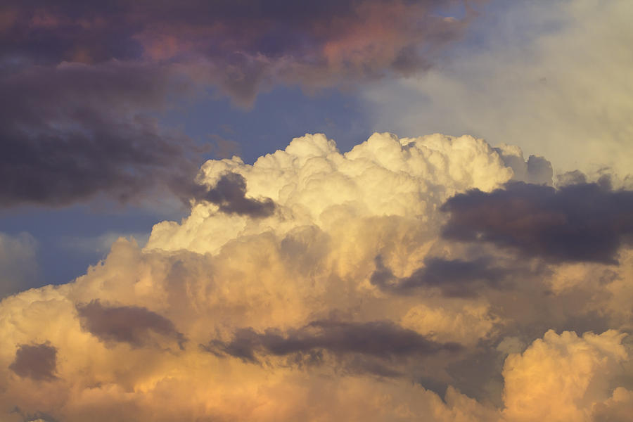 Colorful Orange Magenta Storm Clouds  At Sunset Fine Art  