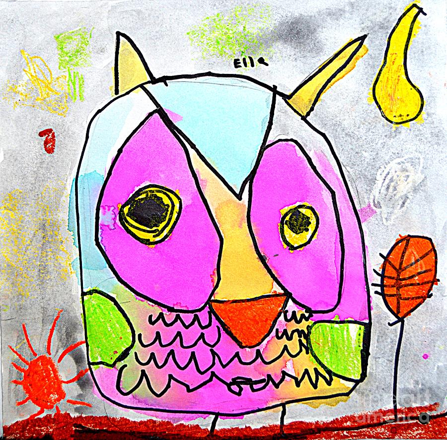 colorful Owl Painting by Greg Moores