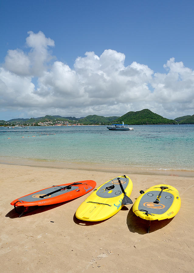 Colorful Paddle Boards - St. Lucia - Rodney Bay Photograph by Brendan Reals