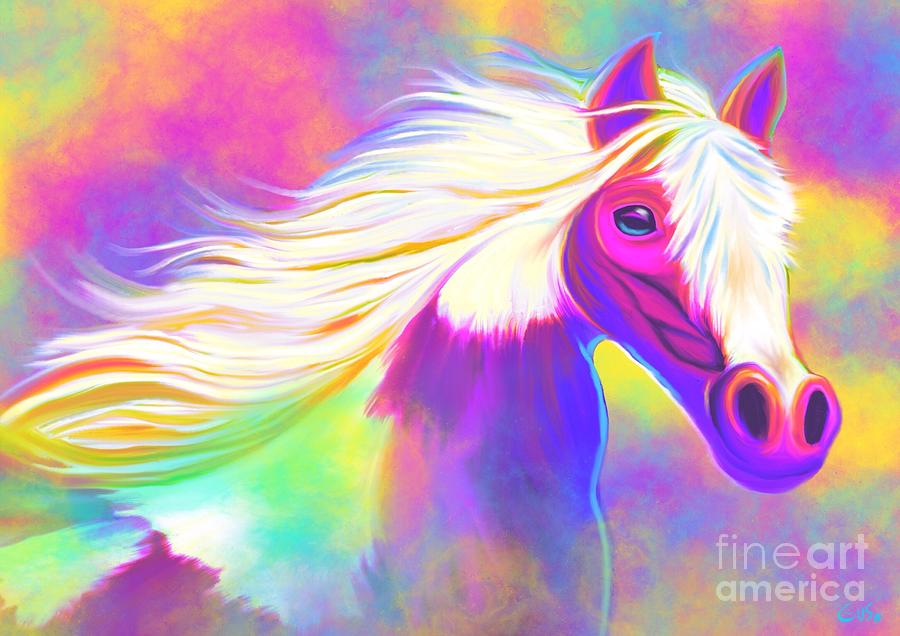 Colorful Painted Pony Painting by Nick Gustafson