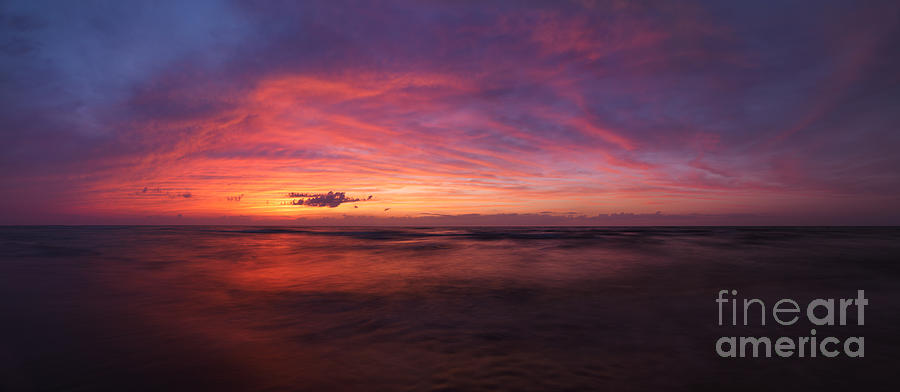 Colorful panoramic sunset scenery of lake Huron Photograph by Maxim Images Exquisite Prints