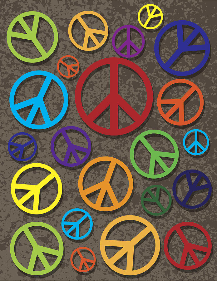 Colorful Peace Symbol on Texture Background Photograph by Jit Lim