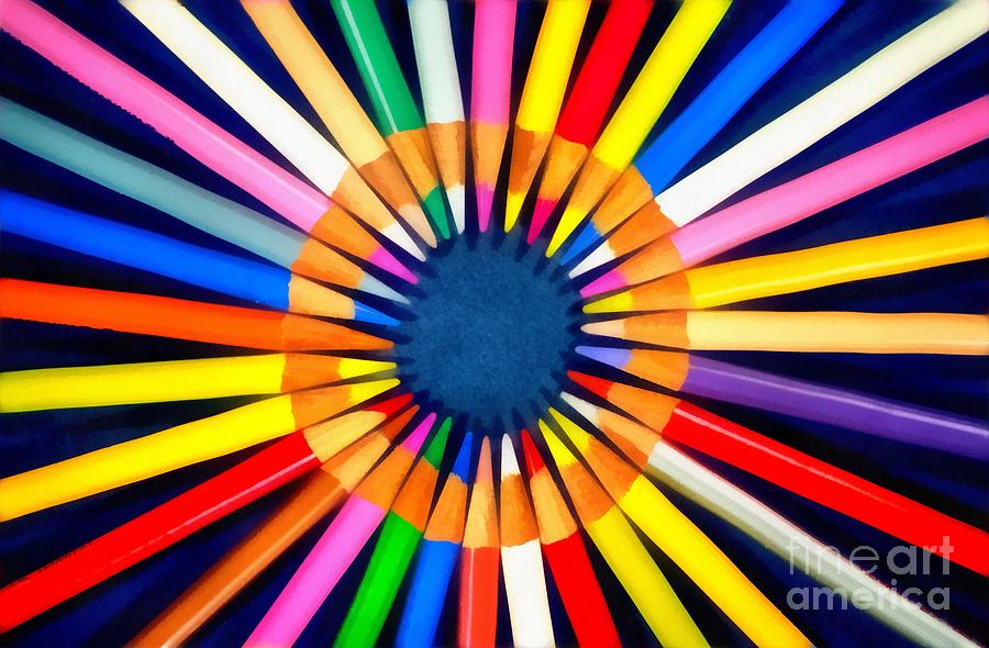Colorful pencils Painting by George Atsametakis
