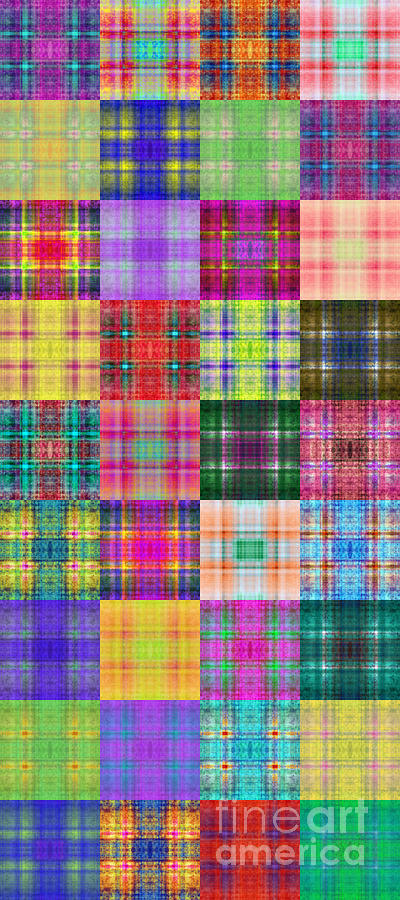 Colorful Plaid Panorama 2 Digital Art by Andee Design