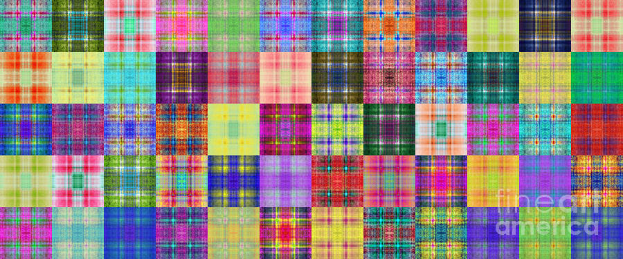 Colorful Plaid Panorama 3 Digital Art by Andee Design