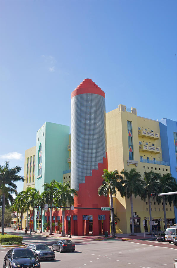 Colorful Post Modern Building On Busy Photograph by Barry Winiker