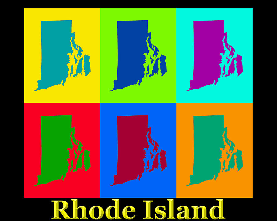 Colorful Rhode Island Pop Art Map Photograph by Keith Webber Jr