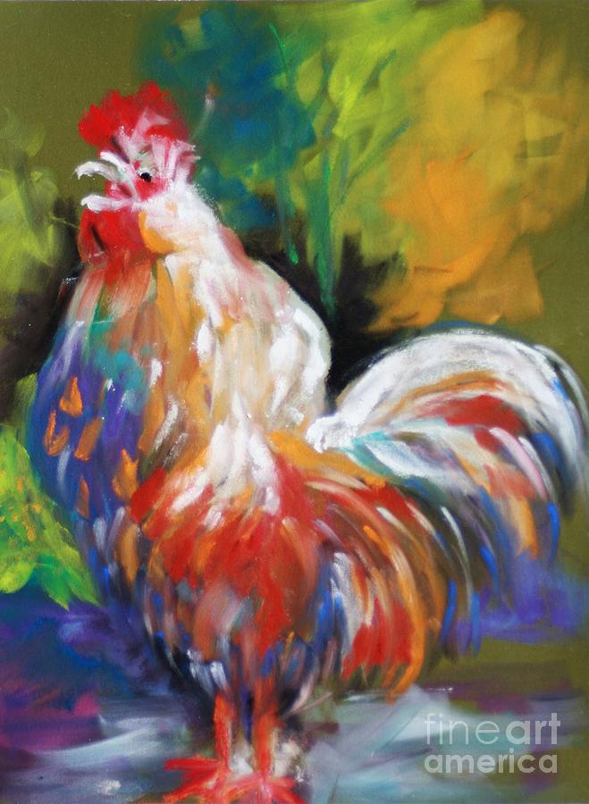 Colorful Rooster Painting by Melinda Etzold