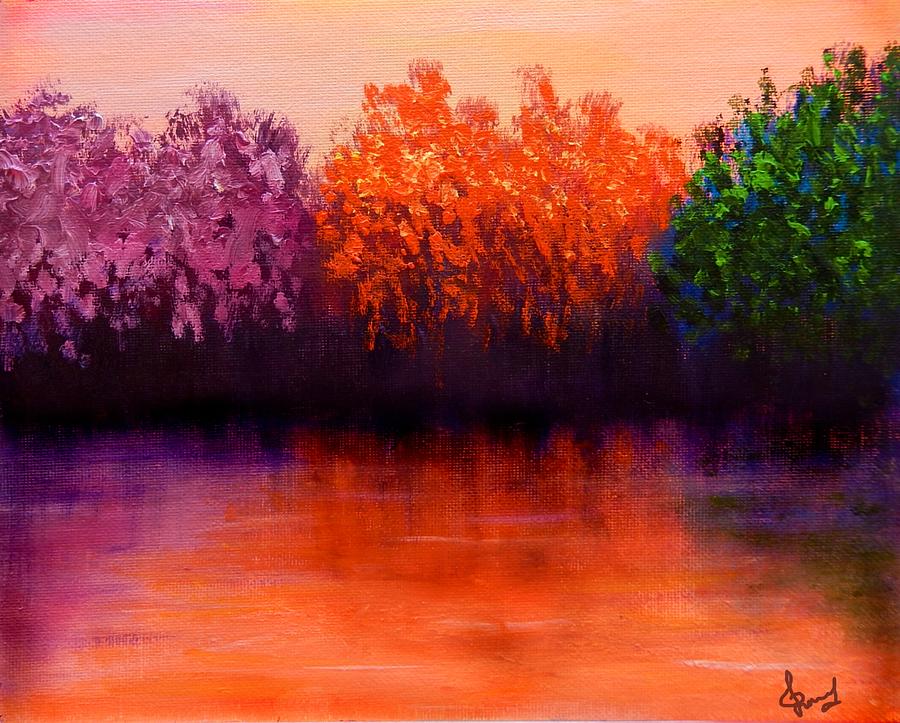 Tree Painting - Colorful Seasons by Lilia S