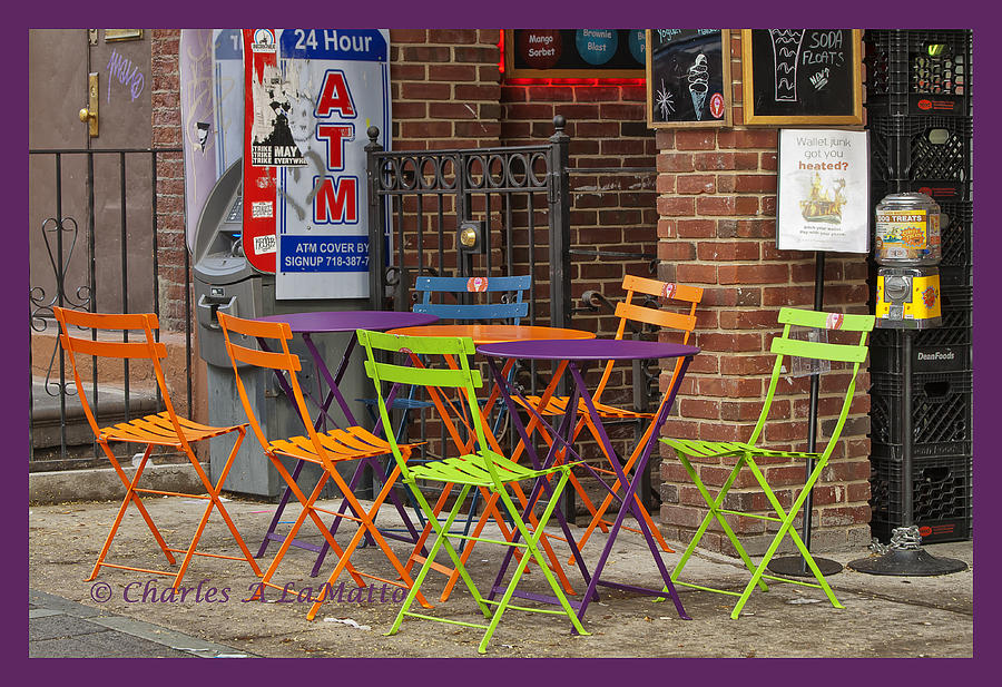 Northside Photograph - Colorful Seating by Charles A LaMatto