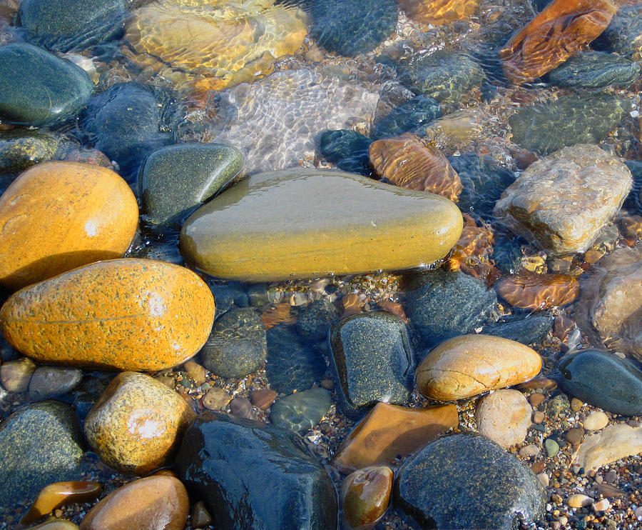 Colorful Shore Rocks Photograph by Mary Bedy