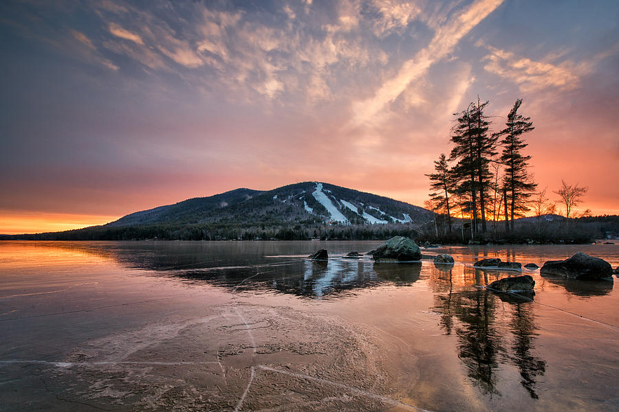 Colorful Sky and Frozen Pond Photograph by Darylann Leonard Photography