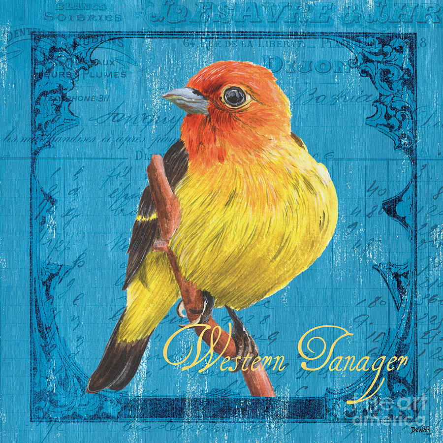 Nature Painting - Colorful Songbirds 4 by Debbie DeWitt
