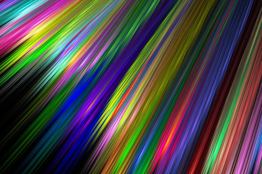 Pattern Photograph - Colorful Straight Line Fractal Flame Art by Keith Webber Jr