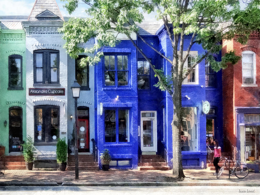 Alexandria VA - Colorful Street Photograph by Susan Savad