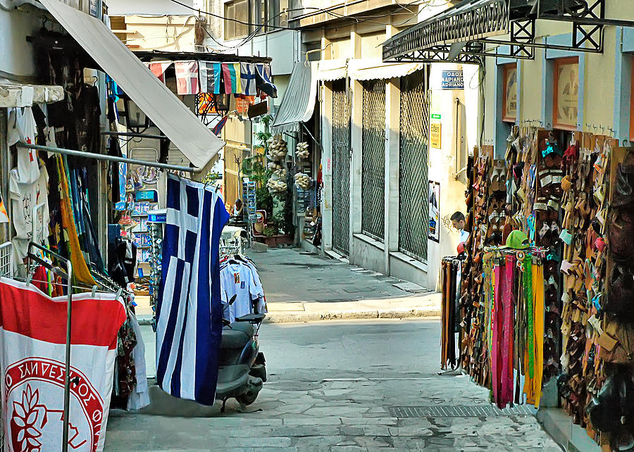 Colorful street in Athens Photograph by Mitchell R Grosky
