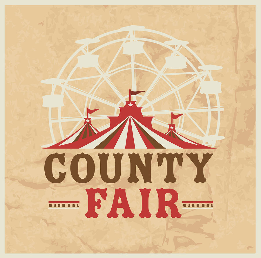 Colorful Summer County Fair emblem design template Drawing by JDawnInk