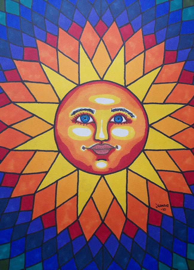 Colorful Sun Drawing by Diane Pugh - Fine Art America